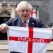 Boris Johnson holding an England flag election