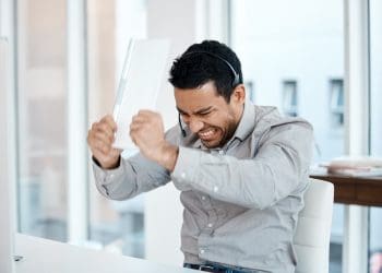 Angry office worker minimum wage