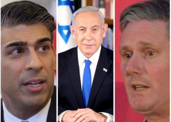 Rishi Sunak, Benjamin Netanyahu, and Keir Starmer Israel Iran