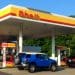 Shell petrol station with cars using it