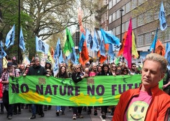 Extinction Rebellion march Chris Packham Restore Nature Now