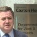 DWP boss Mel Stride in front of Caxton House Universal Credit benefits