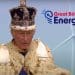 King Charles with a wind turbine behind him and the Great British Energy logo crown estate