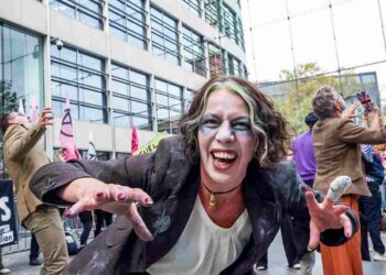 The zombie apocalypse FINALLY hit the City of London – and not a moment too soon