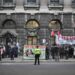 People rally at the Old Bailey in support of the Palestine Action Filton 18