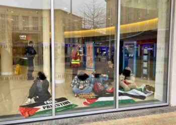 Young people occupy Barclays over its financing of genocide and climate breakdown