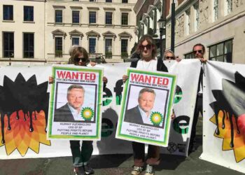 Extinction Rebellion blocked the road outside BP hq over its rolling back on renewables