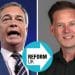 Nigel Farage, Andrew Husband, and the Reform UK Logo