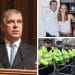 Prince Andrew in recent years, Prince Andrew with his alleged underage victim, and a row of police officers