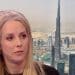 Isabel Oakeshott and an image of Dubai