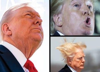 Various pictures of Trump looking bad