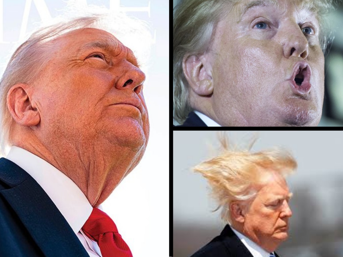 Various pictures of Trump looking bad